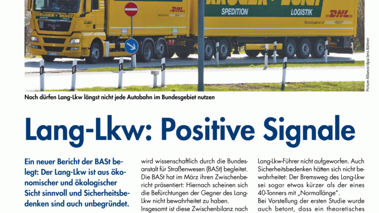 Lang-Lkw: Positive Signale