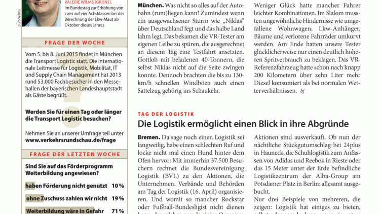 Testfahrt bei 130-km/h-Böen