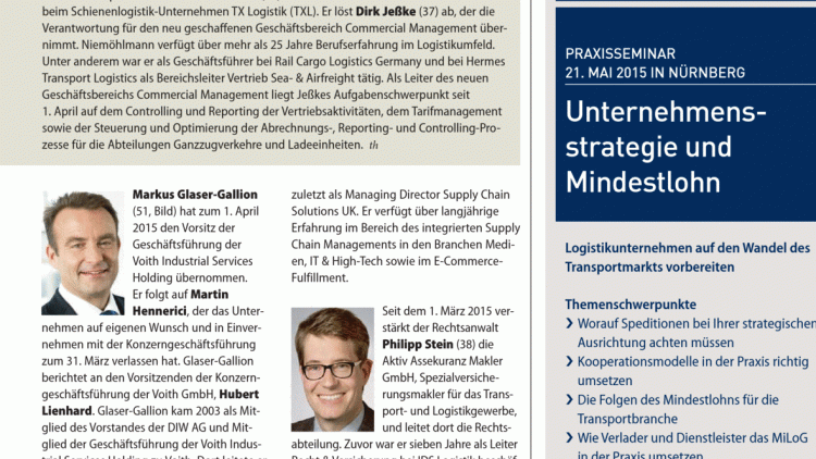 Top News: Wechsel bei TX Logistik