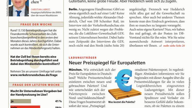 Ladungsträger: Neuer Preisspiegel für Europaletten