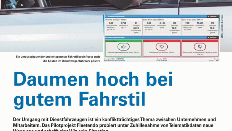 Daumen hoch bei gutem Fahrstil