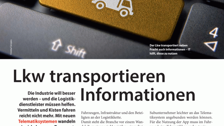 Lkw transportieren Informationen