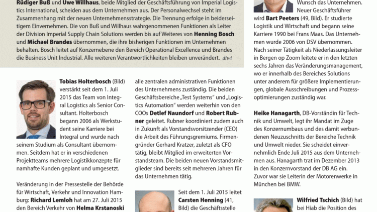 Weitere Personalien Weitere Personalien