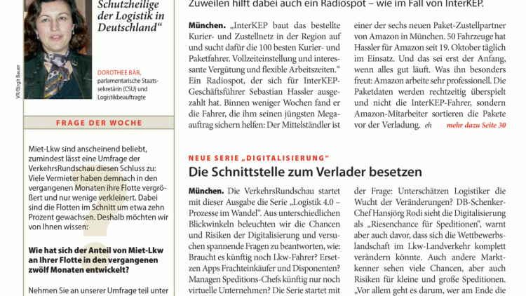 Neue Serie "Digitalisierung": Die Schnittstelle zum Verlader besetzen