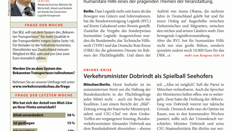Unions-Krise: Verkehrsminister Dobrindt als Spielball Seehofers Unions-Krise: Verkehrsminister Dobrindt als Spielball Seehofers