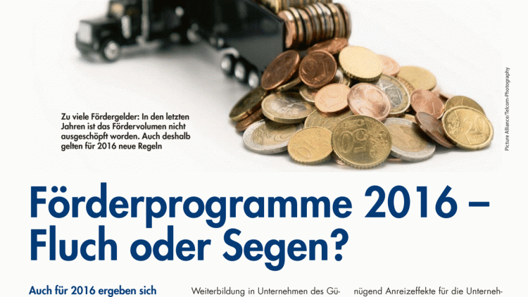 Förderprogramme 2016 - Fluch oder Segen?