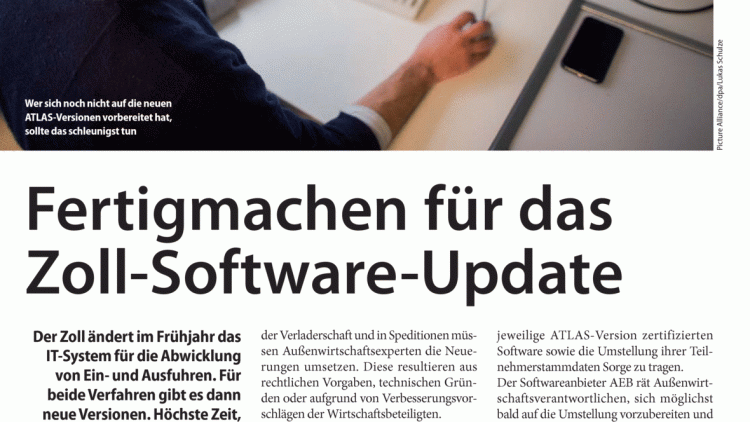 Fertigmachen für das Zoll-Software-Update