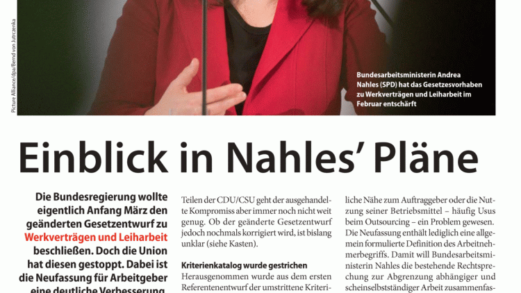 Einblick in Nahles' Pläne