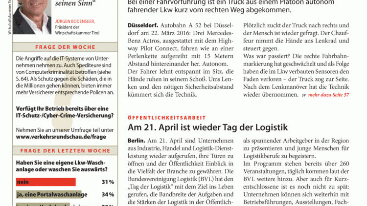 Öffentlichkeitsarbeit: Am 21. April ist wieder Tag der Logistik
