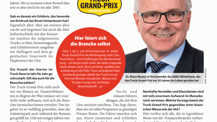 Wieso geht jemand zum Truck-Grand-Prix? Wieso geht jemand zum Truck-Grand-Prix?