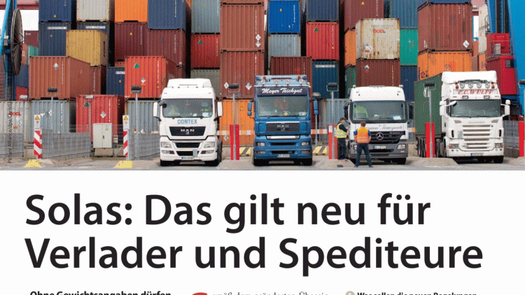 Solas: Das gilt neu für Verlader und Spediteure