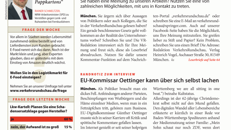 Randnotiz zum Interview: EU-Kommissar Oettinger kann über sich selbst lachen Randnotiz zum Interview: EU-Kommissar Oettinger kann über sich selbst lachen