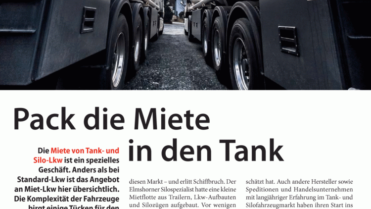 Pack die Miete in den Tank