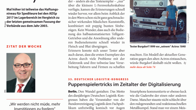 33. Deutscher Logistik-Kongress: Puppenspielertricks im Zeitalter der Digitalisierung 33. Deutscher Logistik-Kongress: Puppenspielertricks im Zeitalter der Digitalisierung