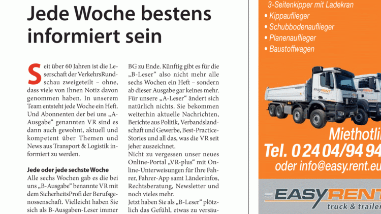 Jede Woche - oder gar nicht mehr: Editorial: Jede Woche bestens informiert sein Jede Woche - oder gar nicht mehr: Editorial: Jede Woche bestens informiert sein