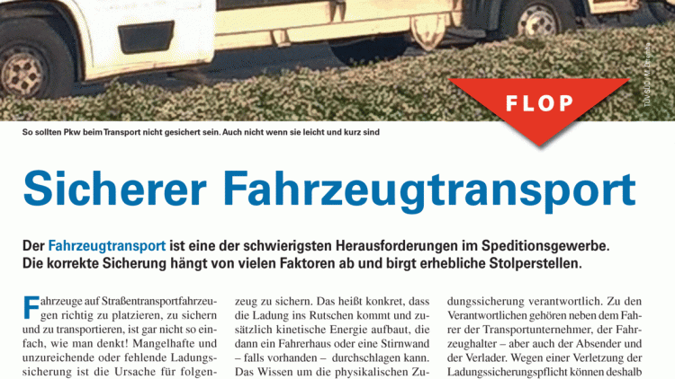 Sicherer Fahrzeugtransport