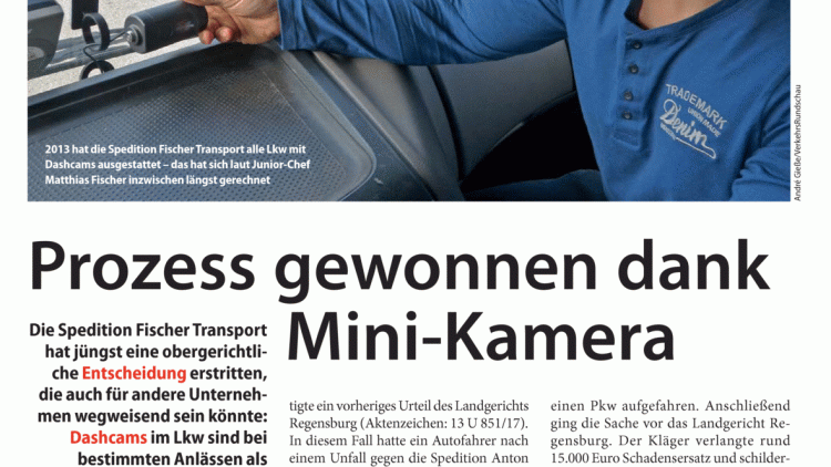 Prozess gewonnen dank Mini-Kamera