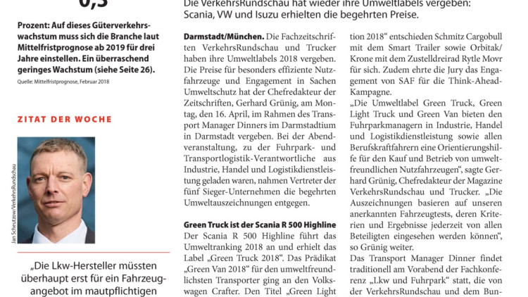 Die grünsten Nutzfahrzeuge Die grünsten Nutzfahrzeuge
