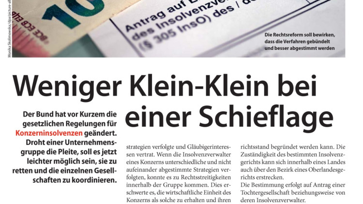 Weniger Klein-Klein bei einer Schieflage Weniger Klein-Klein bei einer Schieflage