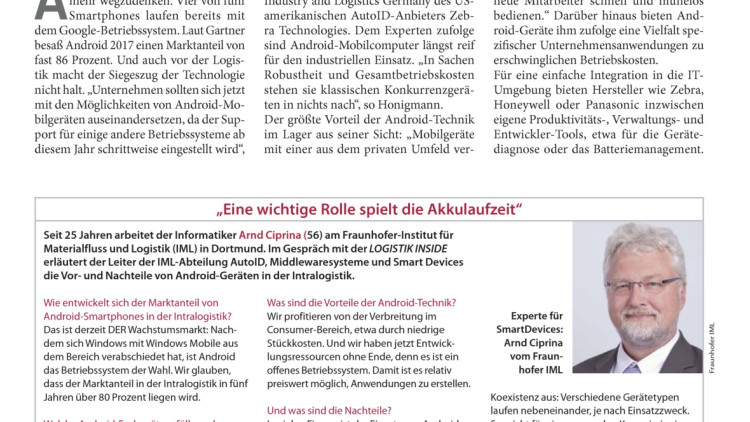 Android erobert das Lager