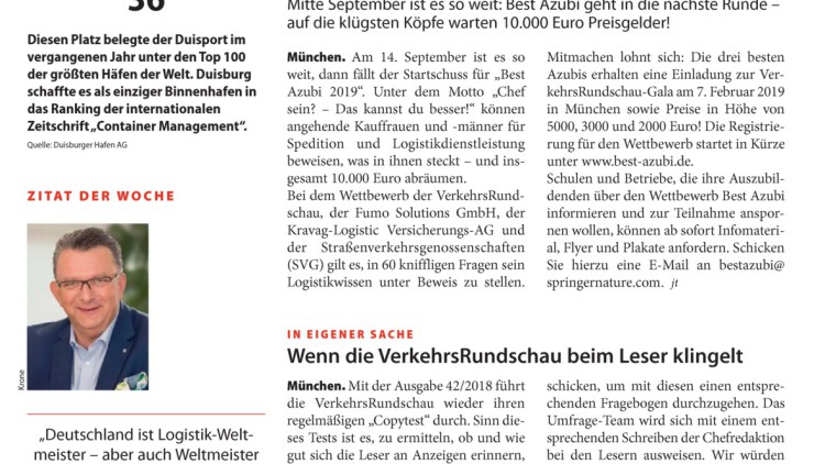 In eigener Sache: Wenn die VerkehrsRundschau beim Leser klingelt