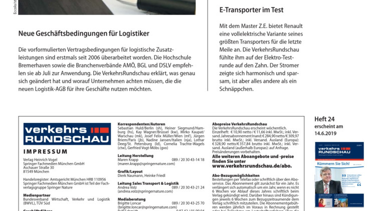 Neue Geschäftsbedingungen für Logistiker Neue Geschäftsbedingungen für Logistiker