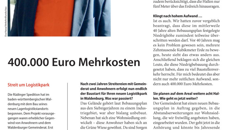 400.000 Euro Mehrkosten