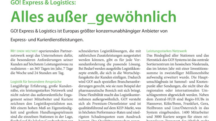 GO! Express & Logistics:: Alles außer_gewöhnlich