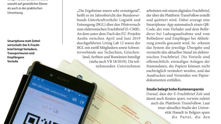 E-Frachtbrief in der Warteschleife