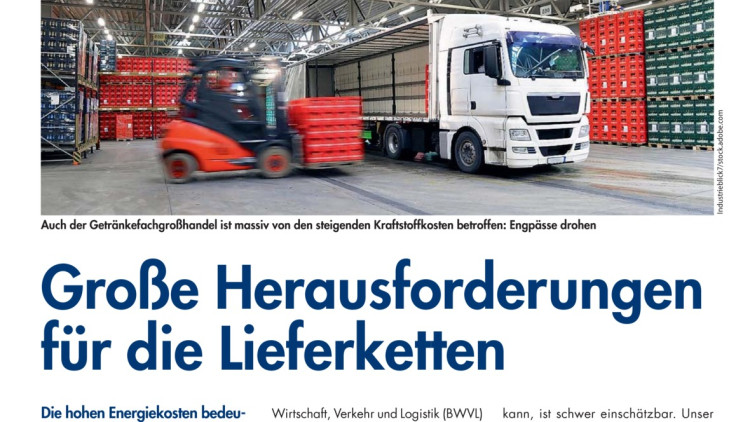 Große Herausforderungen für die Lieferketten Große Herausforderungen für die Lieferketten
