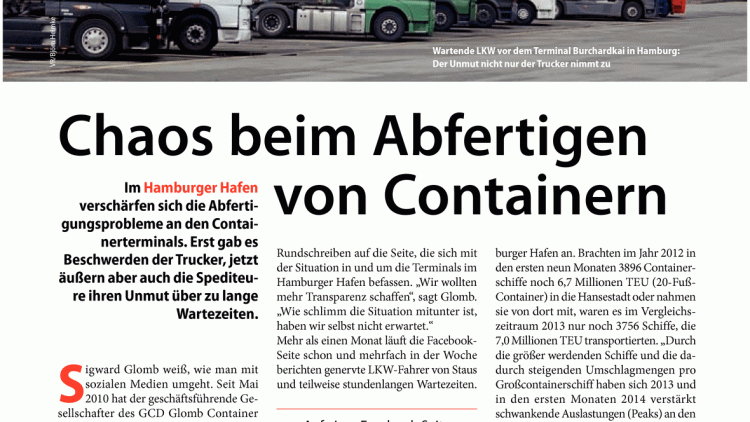 Chaos beim Abfertigen von Containern