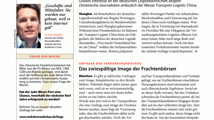 Umfrage der VerkehrsRundschau: Das zwiespältige Image der Frachtenbörsen Umfrage der VerkehrsRundschau: Das zwiespältige Image der Frachtenbörsen