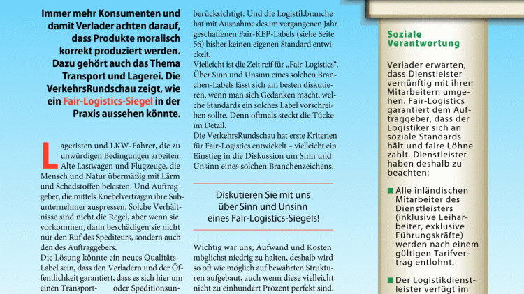 Ein Siegel für korrekte Logistik