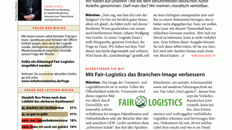 Diskutieren Sie mit: Mit Fair-Logistics das Branchen-Image verbessern Diskutieren Sie mit: Mit Fair-Logistics das Branchen-Image verbessern