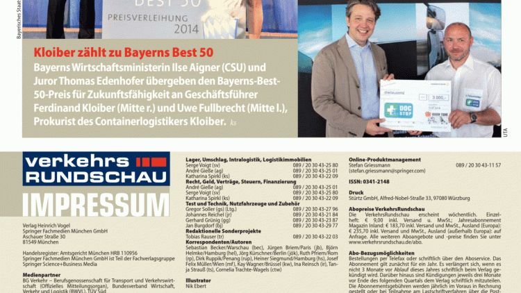 Kloiber zählt zu Bayerns Best 50