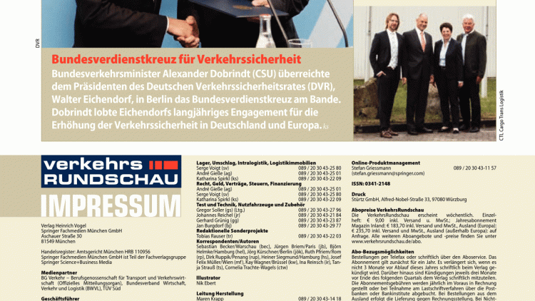 Bundesverdienstkreuz für Verkehrssicherheit Bundesverdienstkreuz für Verkehrssicherheit