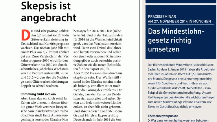 Verkehrsprognose für 2014/2015: Skepsis ist angebracht