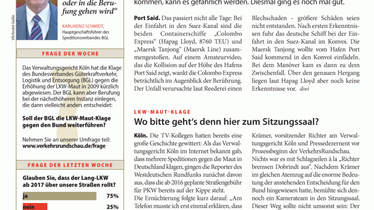 Lkw-Maut-Klage: Wo bitte geht's denn hier zum Sitzungssaal? Lkw-Maut-Klage: Wo bitte geht's denn hier zum Sitzungssaal?