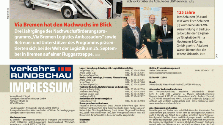Via Bremen hat den Nachwuchs im Blick Via Bremen hat den Nachwuchs im Blick