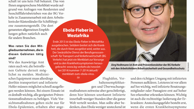 Gab es schon Ebola-Fälle bei Ihren Mitgliedern?