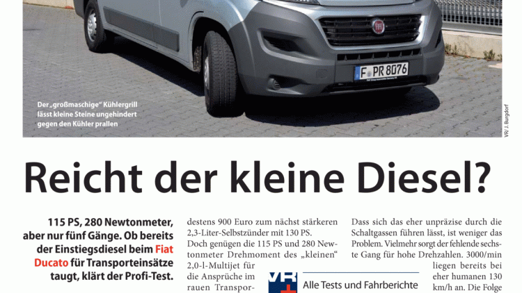 Reicht der kleine Diesel?