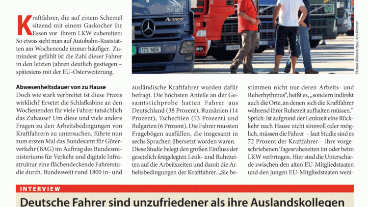 Ungleiche Bedingungen für LKW-Fahrer