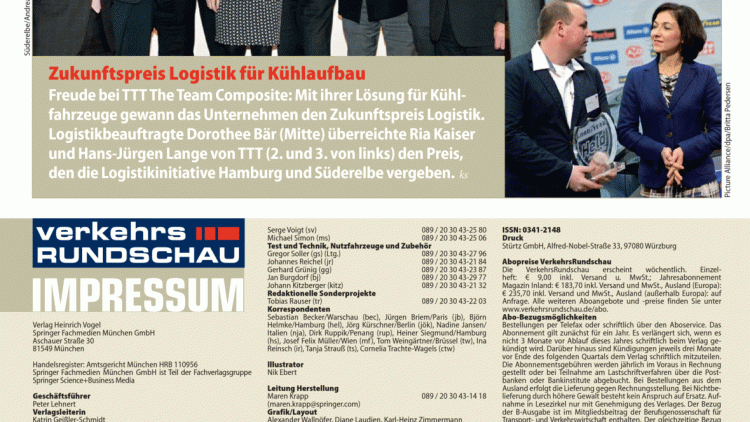 Zukunftspreis Logistik für Kühlaufbau