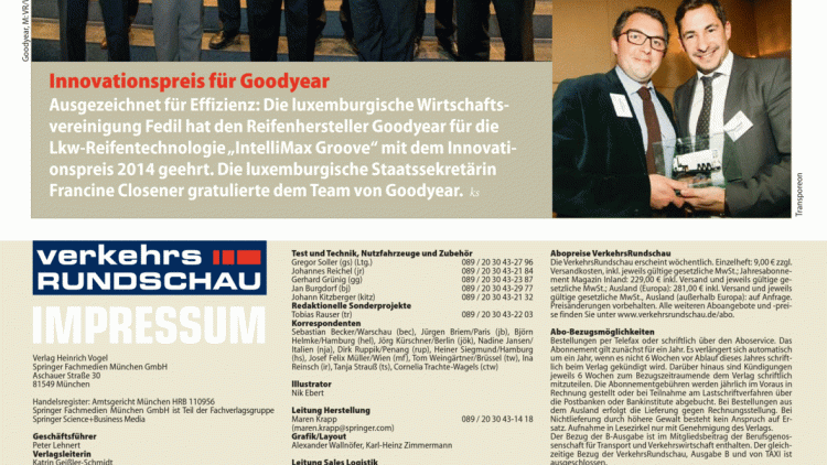 Innovationspreis für Goodyear