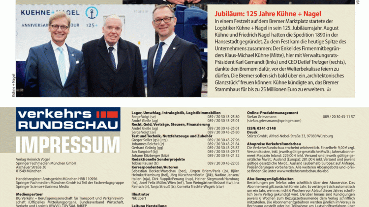 Jubiläum: 125 Jahre Kühne + Nagel