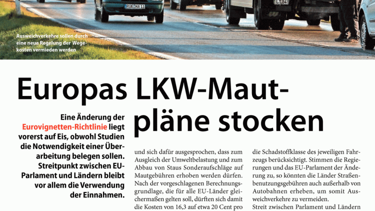 Europas LKW-Maut-pläne stocken