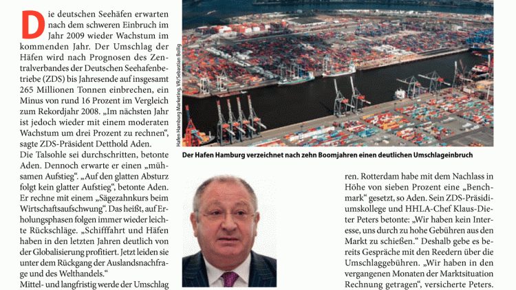 Seehäfen erwarten Ende der Krise