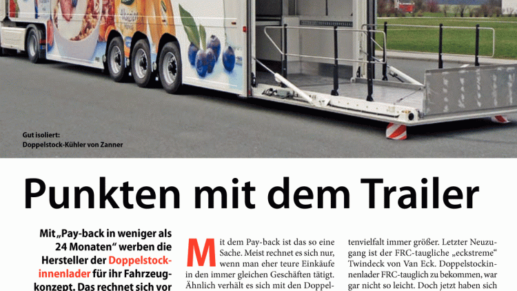 Punkten mit dem Trailer