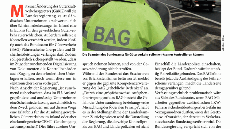 	Neue Kompetenzen für das BAG