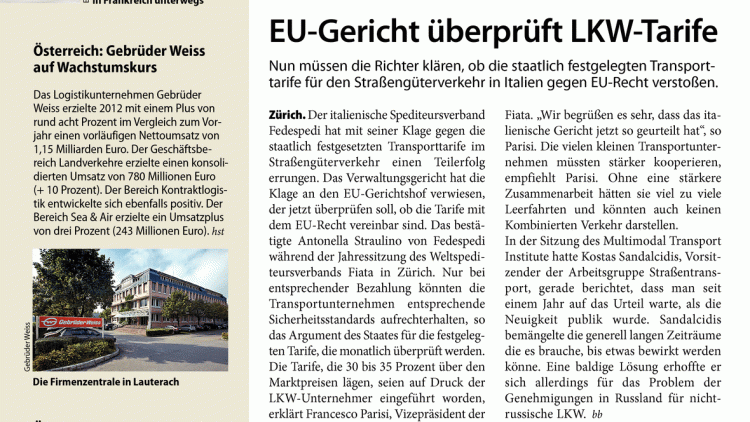 EU-Gericht überprüft LKW-Tarife
